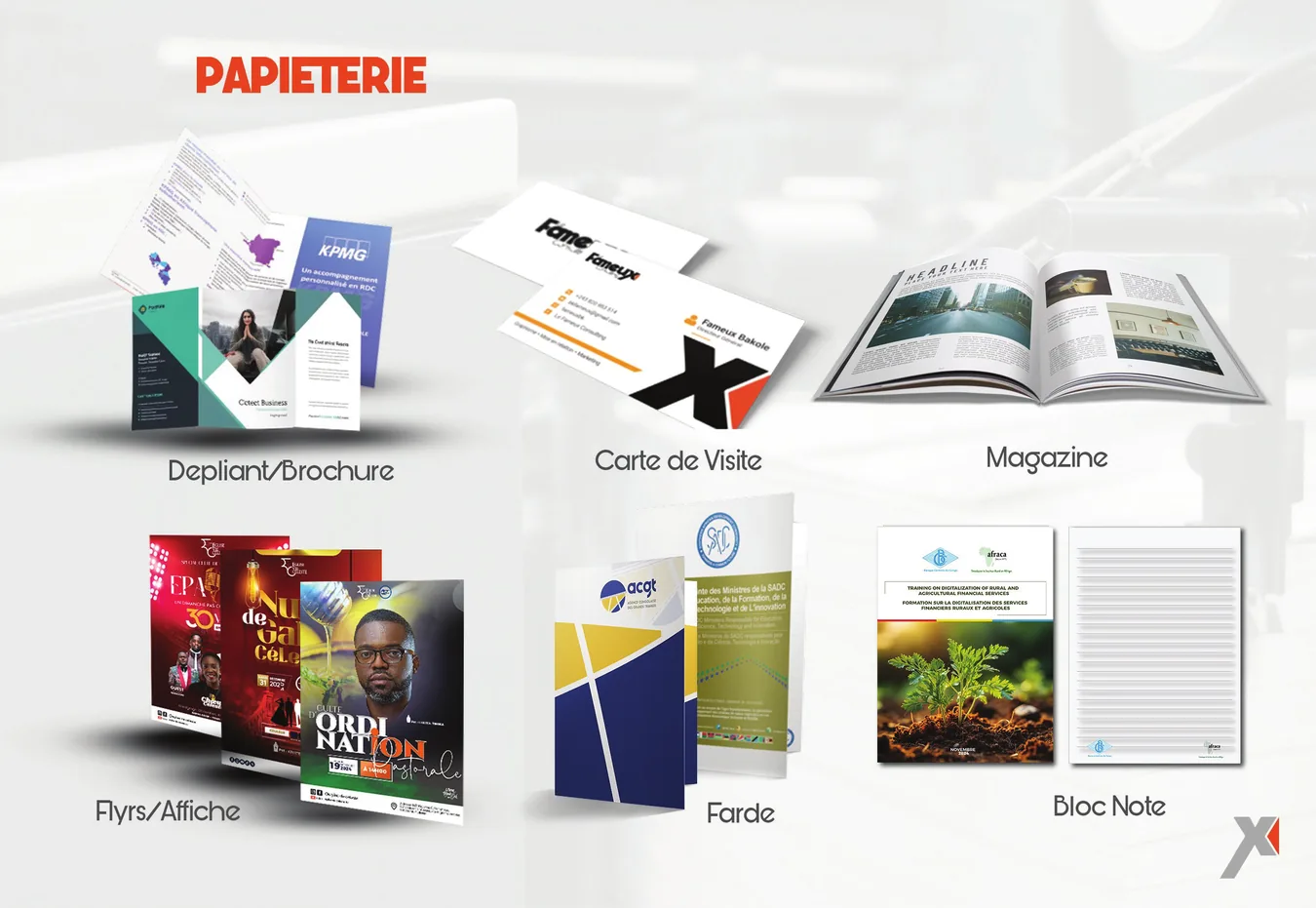 Réalisations papeterie Le Fameux